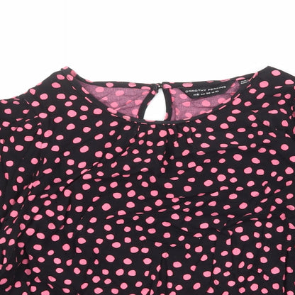 Womens UK Size 10 Dorothy Perkins Black Basic Blouse
