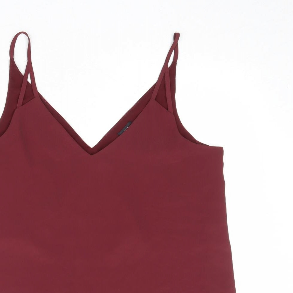 Womens UK Size 8 River Island Red Basic Tank