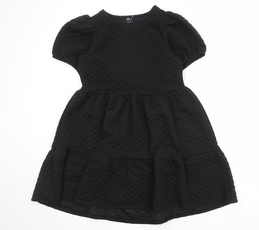River Island Womens Black Polyester A-Line Size 10 Round Neck Zip