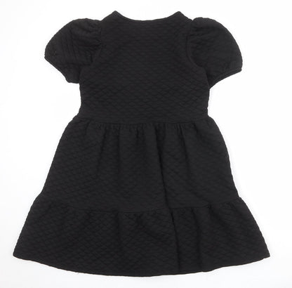 River Island Womens Black Polyester A-Line Size 10 Round Neck Zip