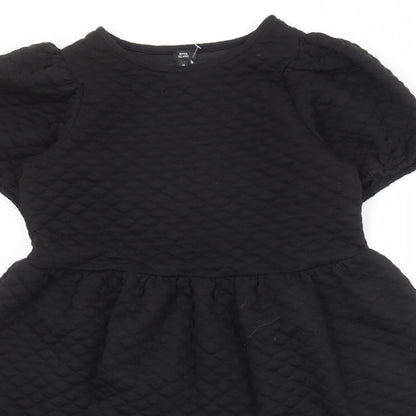 River Island Womens Black Polyester A-Line Size 10 Round Neck Zip