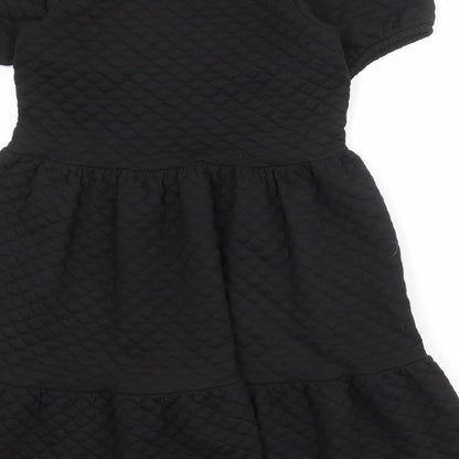 River Island Womens Black Polyester A-Line Size 10 Round Neck Zip