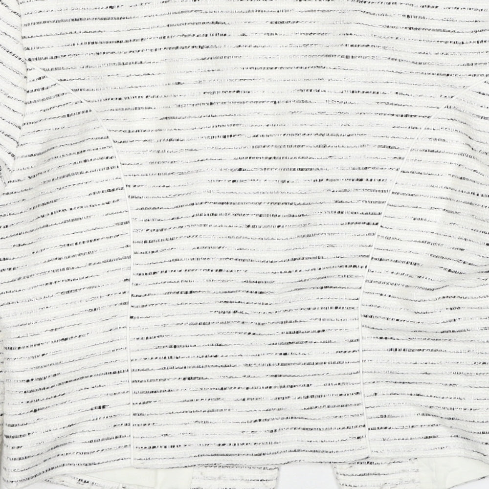 H&M Womens White Striped Jacket Blazer Size 10