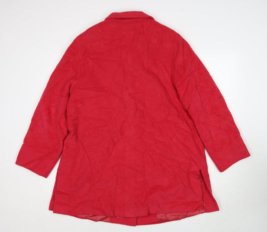 Basler Womens Pink Wool Overcoat Size 16