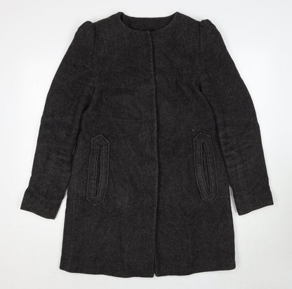 Esprit Womens Grey Overcoat Coat Size 12 Button