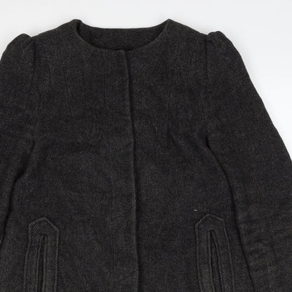 Esprit Womens Grey Overcoat Coat Size 12 Button