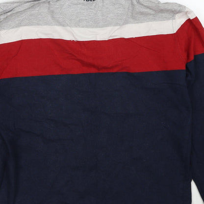 Pepe Jeans London Mens Blue Striped Cotton Polo Size M Collared Pullover