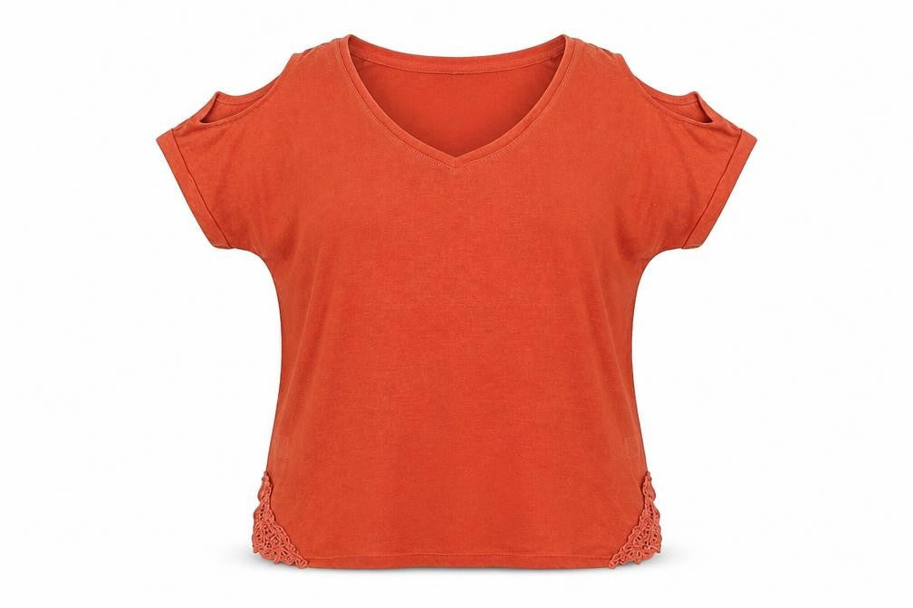 Womens UK Size 12 NEXT Orange Basic Blouse