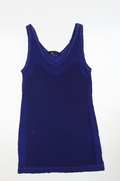 Womens UK Size XS French Connection Blue Basic Tank