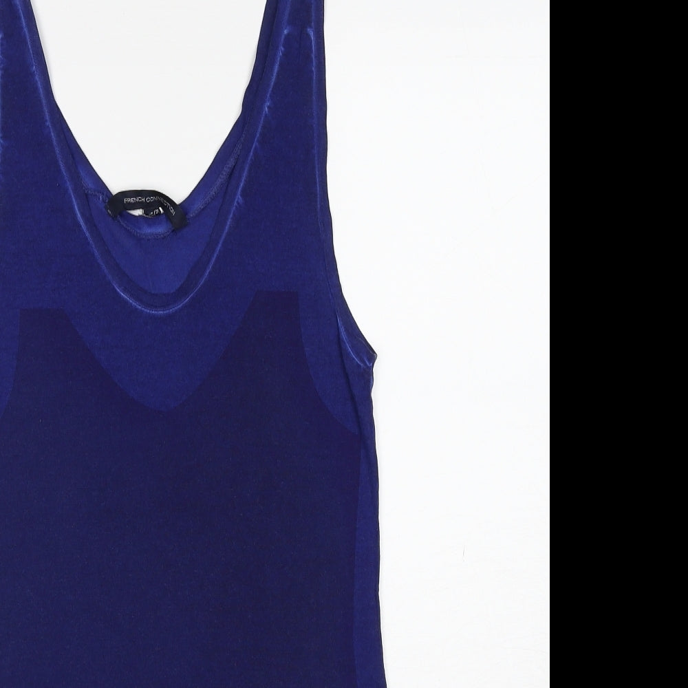 Womens UK Size XS French Connection Blue Basic Tank