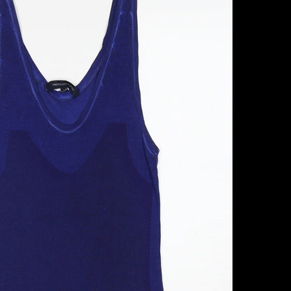 Womens UK Size XS French Connection Blue Basic Tank
