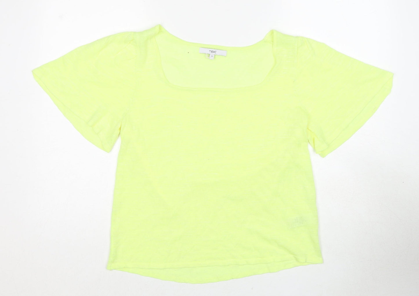 Womens UK Size 14 NEXT Yellow Basic Blouse