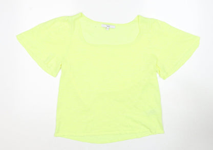 Womens UK Size 14 NEXT Yellow Basic Blouse