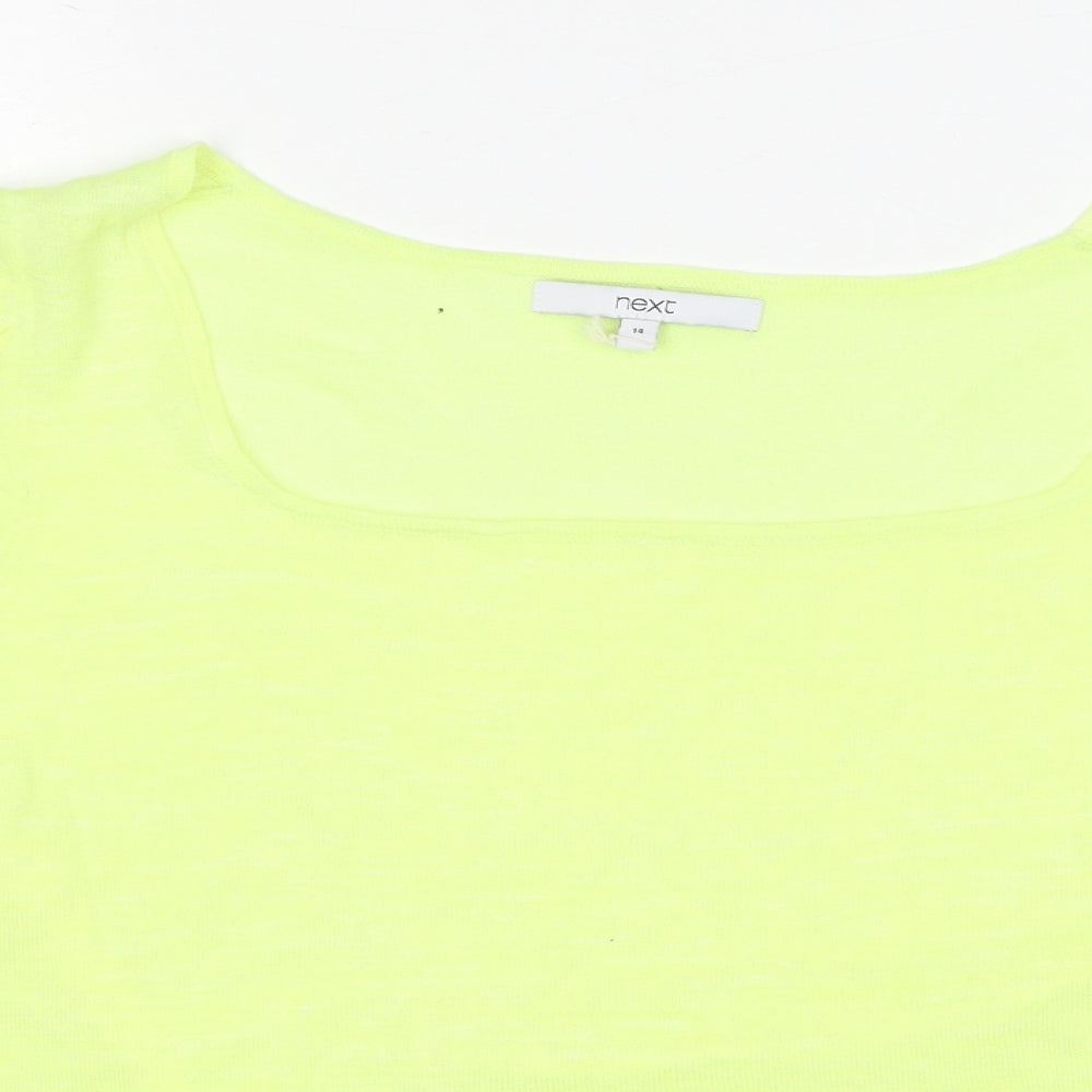 Womens UK Size 14 NEXT Yellow Basic Blouse