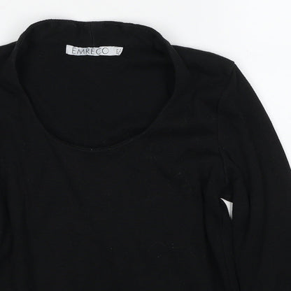 Womens UK Size 10 Emreco Black Pullover Jumper