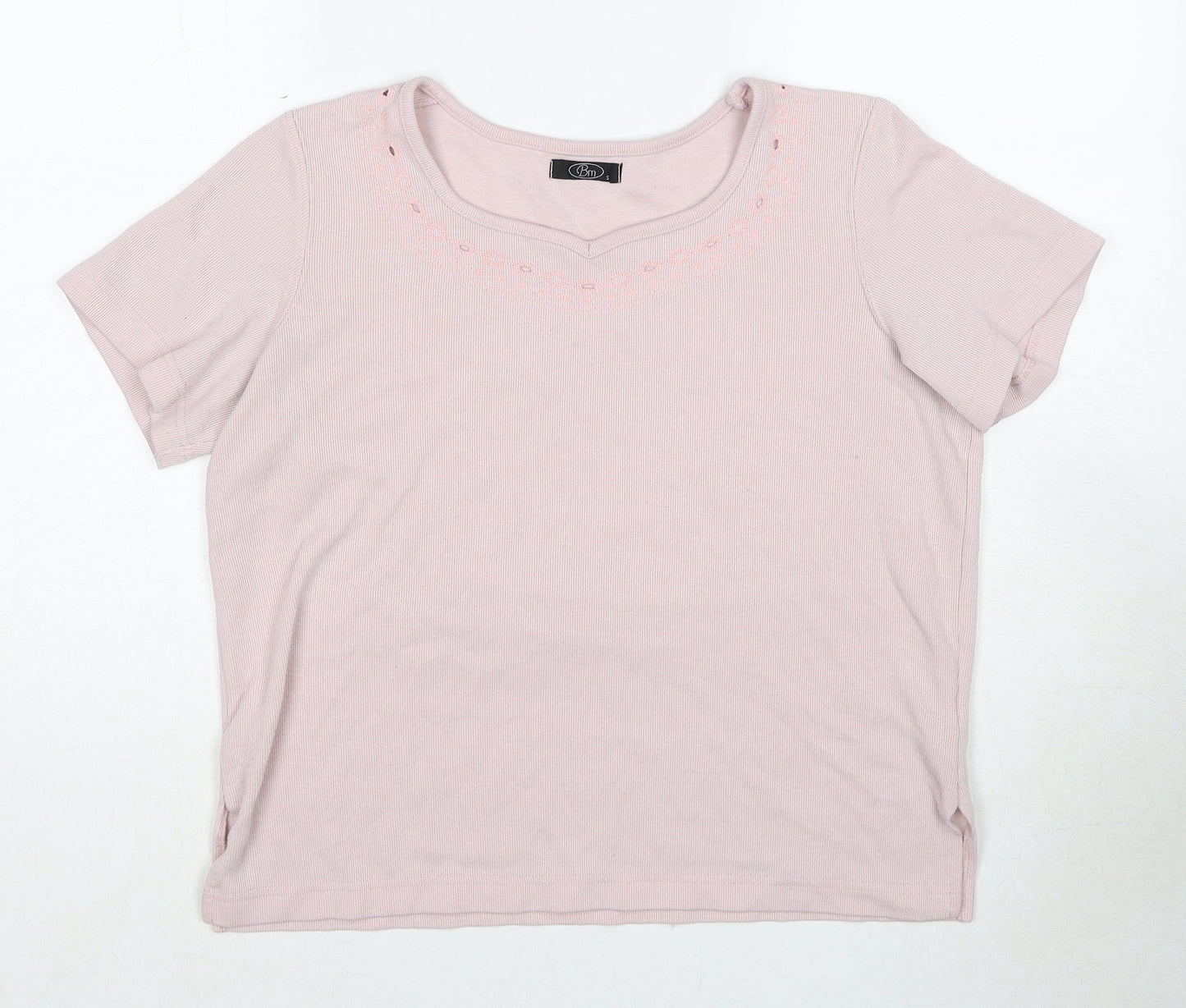 Womens UK Size S Bonmarché Pink Basic T-Shirt