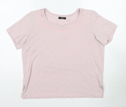 Womens UK Size S Bonmarché Pink Basic T-Shirt