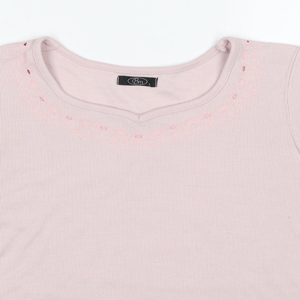 Womens UK Size S Bonmarché Pink Basic T-Shirt