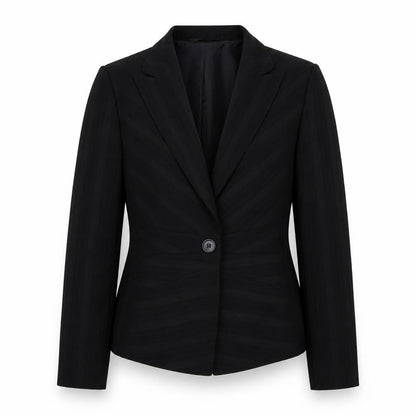 Taifun Womens Black Striped Polyester Jacket Blazer Size 10