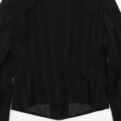 Taifun Womens Black Striped Polyester Jacket Blazer Size 10