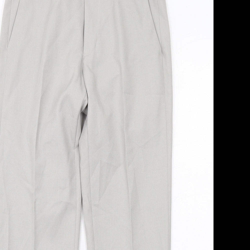 Marks and Spencer Mens Grey Polyester Chino Trousers Size 30 in L29 in Regular Zip