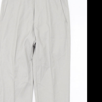 Marks and Spencer Mens Grey Polyester Chino Trousers Size 30 in L29 in Regular Zip