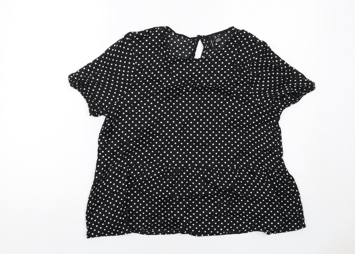 Womens UK Size M VERO MODA Black Basic Blouse