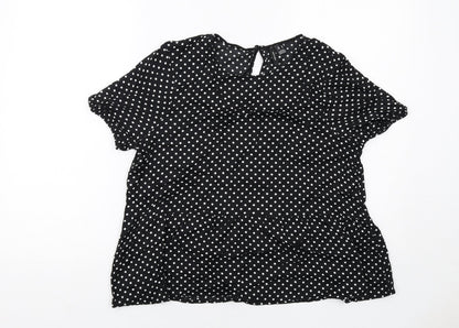 Womens UK Size M VERO MODA Black Basic Blouse