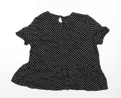 Womens UK Size M VERO MODA Black Basic Blouse