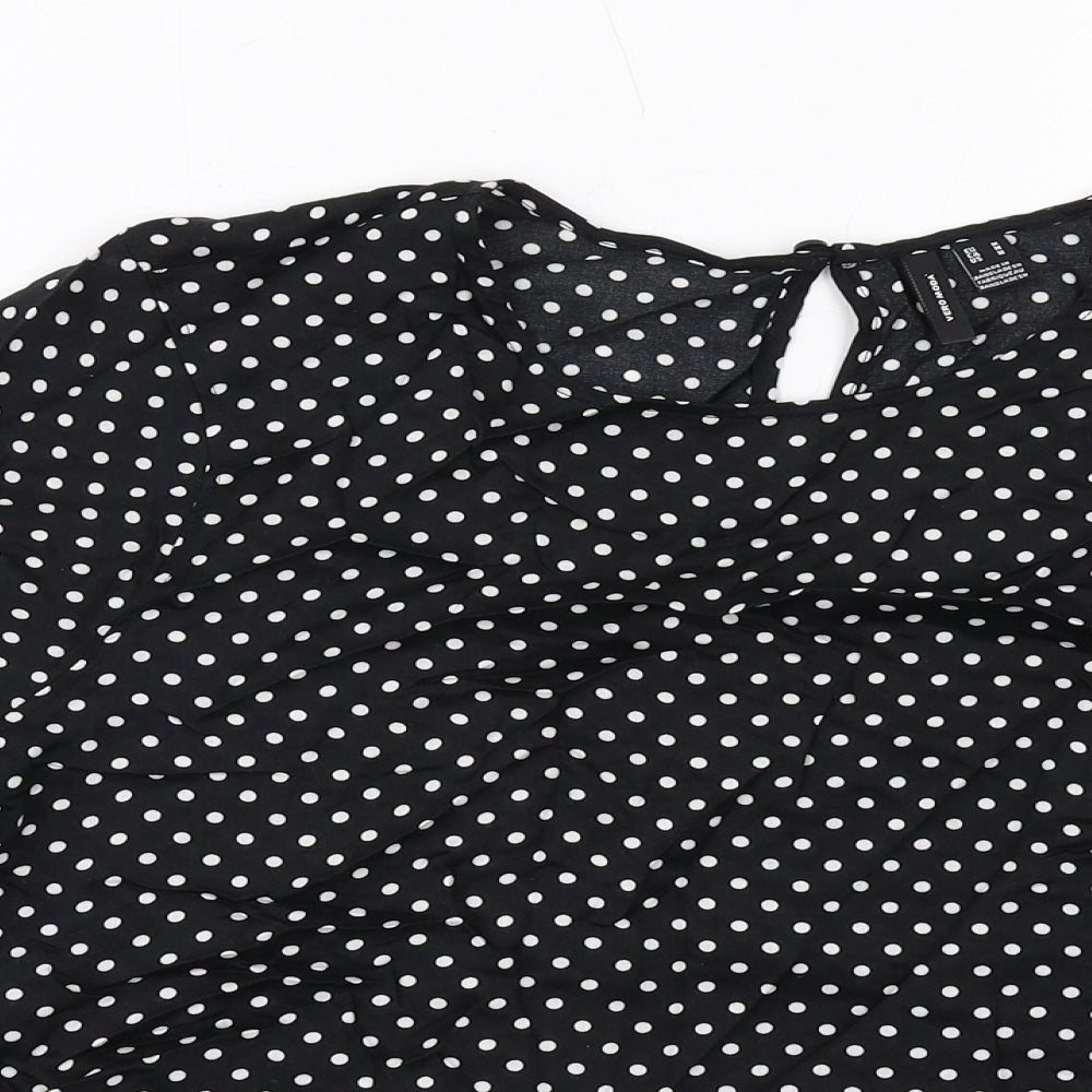 Womens UK Size M VERO MODA Black Basic Blouse