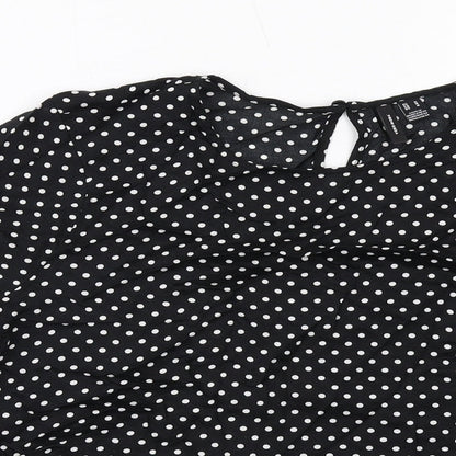 Womens UK Size M VERO MODA Black Basic Blouse