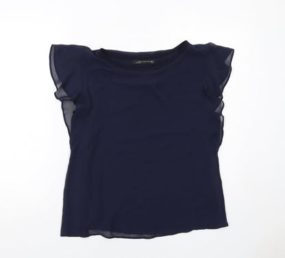 Womens UK Size S Zara Blue Basic Blouse