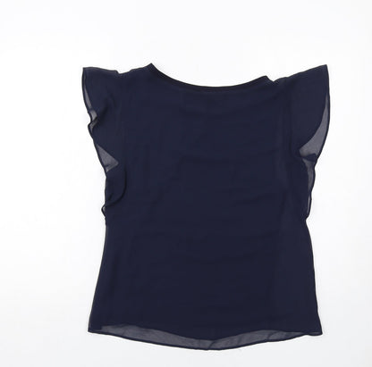 Womens UK Size S Zara Blue Basic Blouse