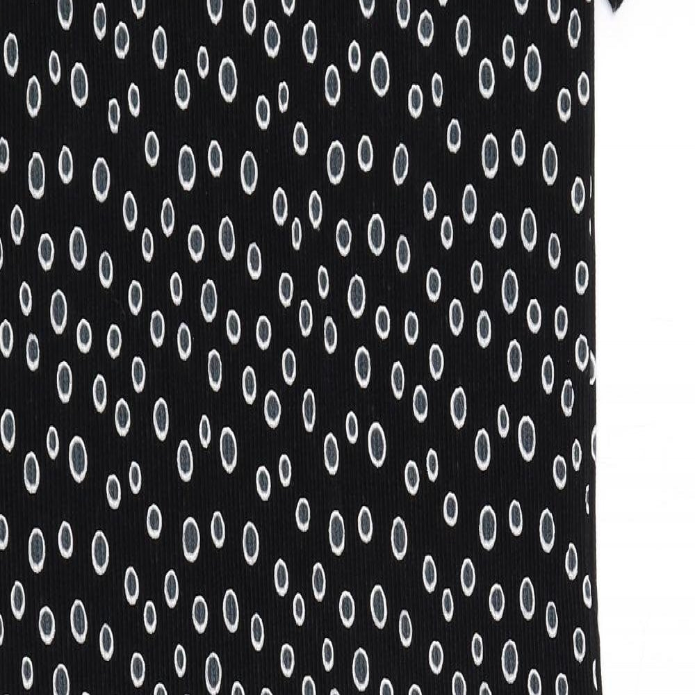 Glamorous Womens Black Geometric Polyester T-Shirt Dress Size XS Round Neck Pullover