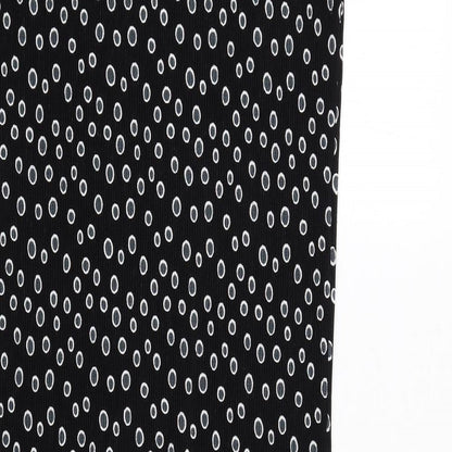 Glamorous Womens Black Geometric Polyester T-Shirt Dress Size XS Round Neck Pullover