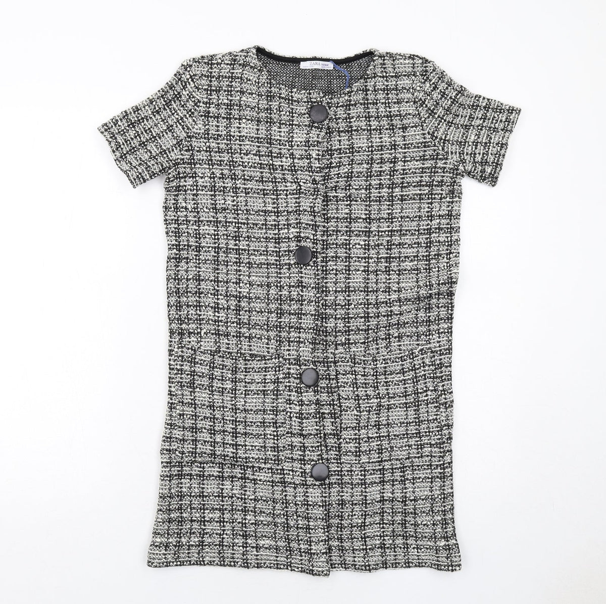 Zara Womens Black Cotton A-Line Size S Round Neck Pullover