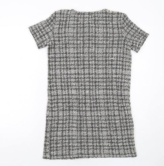 Zara Womens Black Cotton A-Line Size S Round Neck Pullover