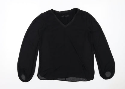 Womens UK Size S Zara Black Basic Blouse
