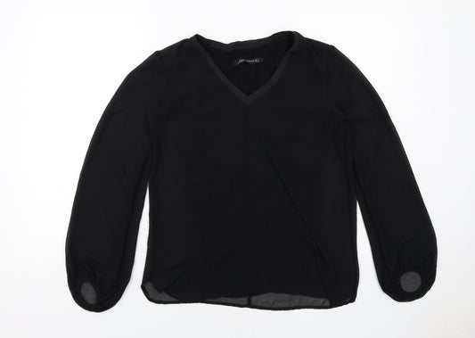 Womens UK Size S Zara Black Basic Blouse