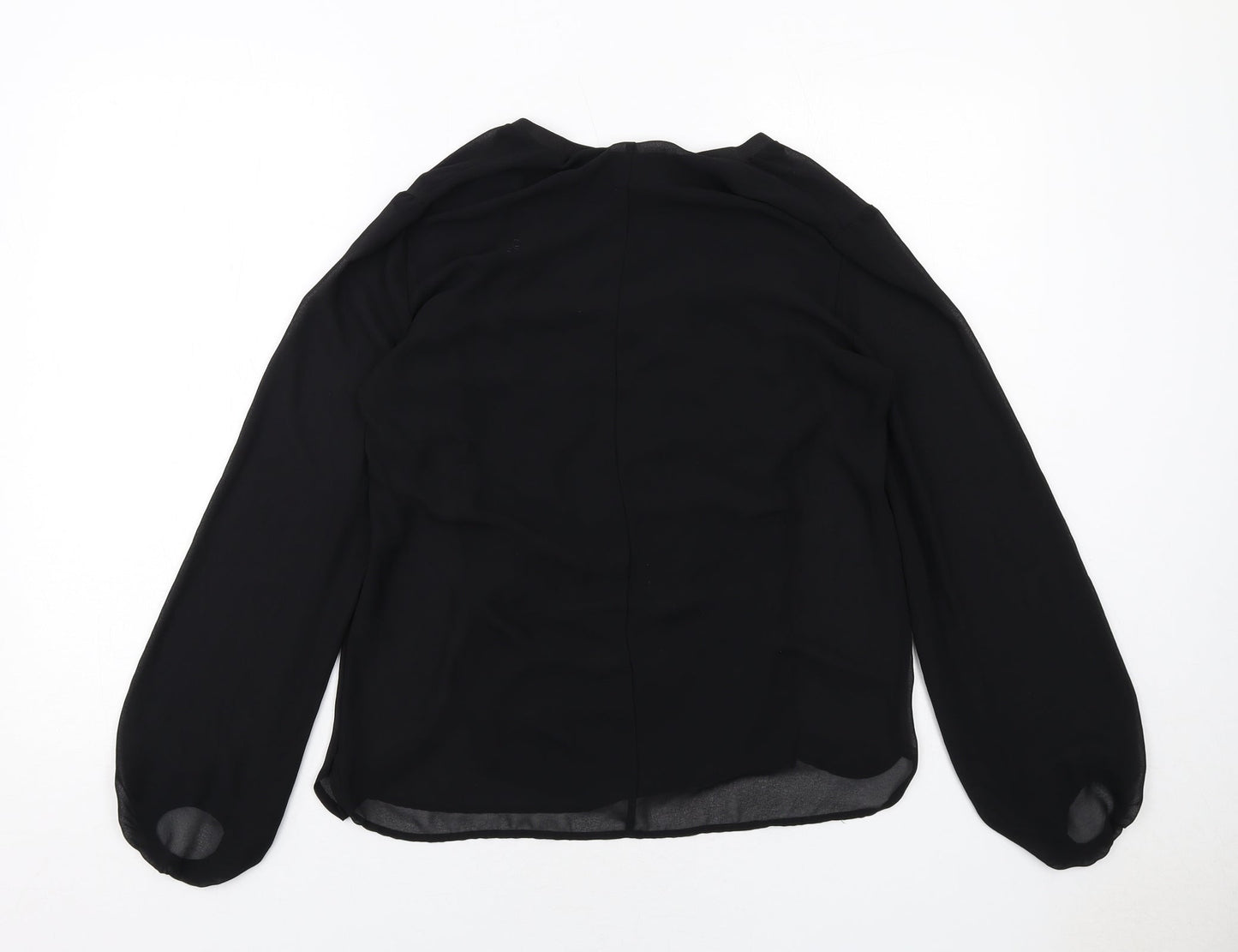 Womens UK Size S Zara Black Basic Blouse