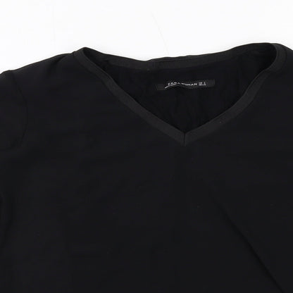Womens UK Size S Zara Black Basic Blouse