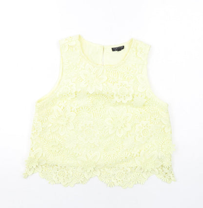 Womens UK Size 12 Topshop Yellow Basic Blouse