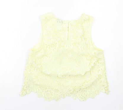 Womens UK Size 12 Topshop Yellow Basic Blouse