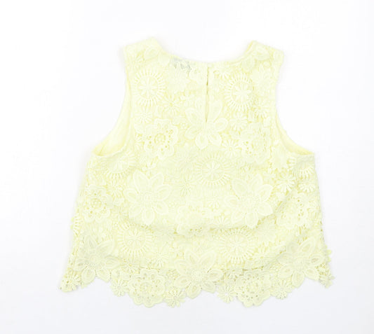 Womens UK Size 12 Topshop Yellow Basic Blouse