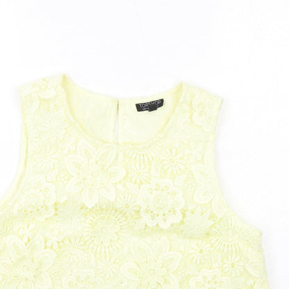 Womens UK Size 12 Topshop Yellow Basic Blouse
