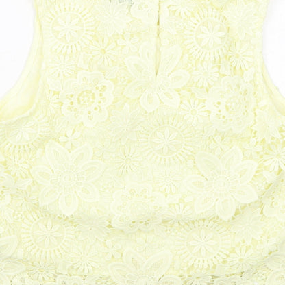 Womens UK Size 12 Topshop Yellow Basic Blouse