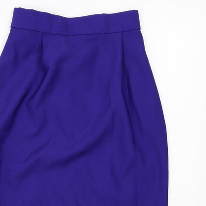 Pêche Womens Blue Polyester A-Line Skirt Size 10 Zip