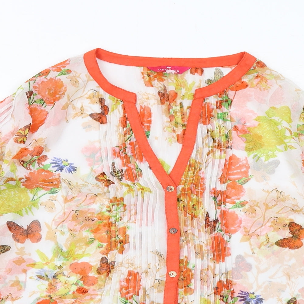 Womens UK Size 12 Together Multicoloured Basic Button-Up