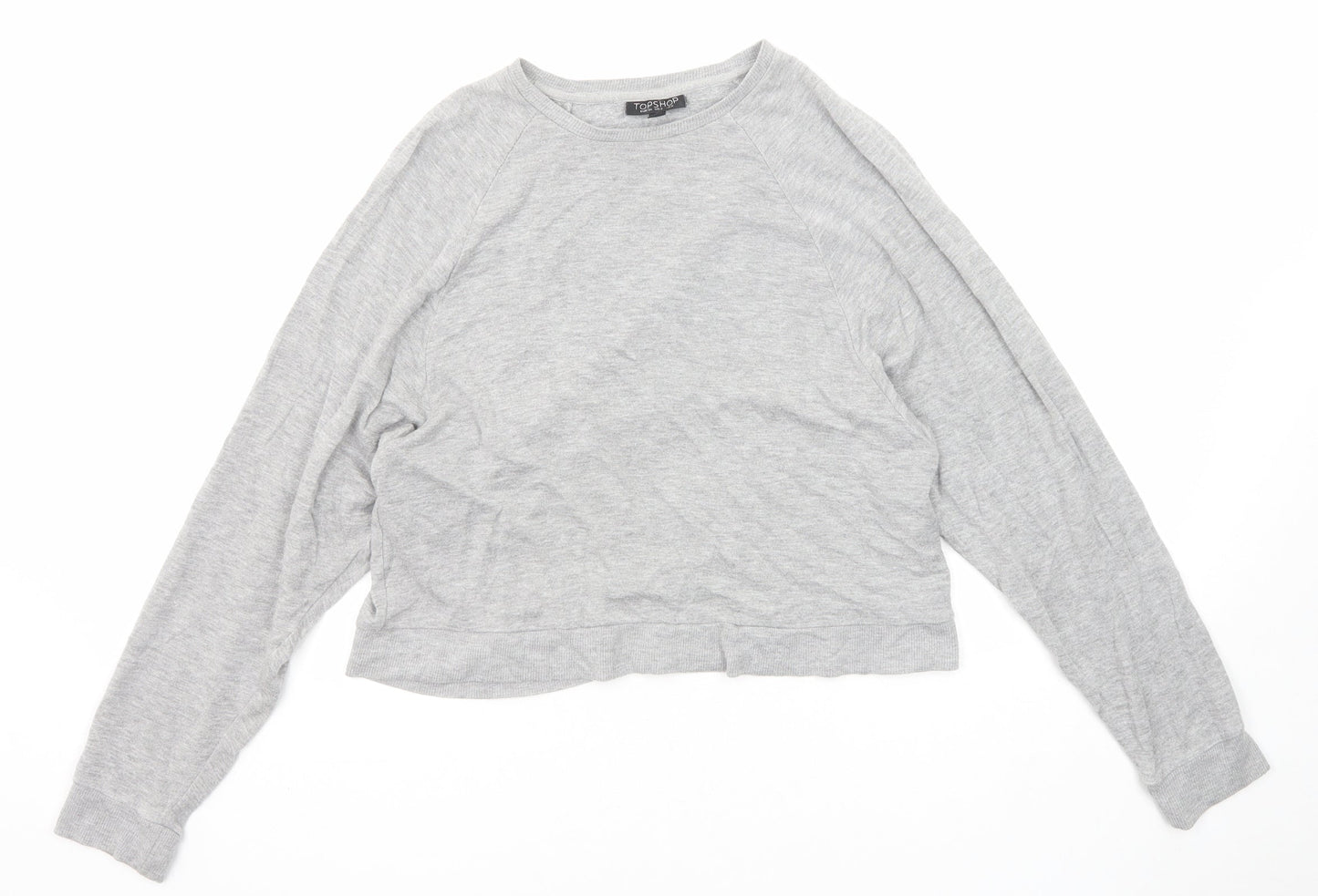 Womens UK Size 6 Topshop Grey Basic T-Shirt