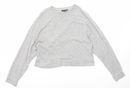 Womens UK Size 6 Topshop Grey Basic T-Shirt